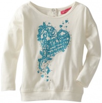 Baby Phat - Kids Baby-Girls Infant Heart Print Chunky Giltter Tee, Cream, 18