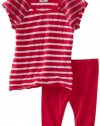 Splendid Littles Baby-girls Infant Stripe Mix Tunic And Legging Set, Azalea, 12-18 Months