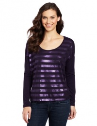 Calvin Klein Jeans Women's Petite Embellished Stripe Long Sleeve Knit Top