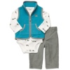 When he's feeling a little rascally, grab this playful bodysuit, pant and vest set from Carter's to keep him comfy.