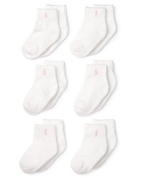 Ralph Lauren Childrenswear Infant Girls' 6 Pack Socks - Sizes 6-24 Months Ralph Lauren Childrenswear Infant Girls' 6 Pack Socks - Sizes 6-24 Months