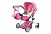 Babyboo Deluxe Twin Doll Pram/Stroller with Free Carriage (Multi Function View All Photos) - 9651A