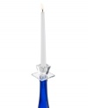 More than a bottle stopper, this Oleg Cassini design serves as clever candle holder, too. Replace the cork or simply plug up a decorative bottle to create an eye-catching accent in luminous crystal.