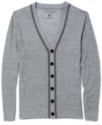 Instant climate control. This cool cardigan from Calvin Klein is the perfect layer for in-between days. Instant climate control. This cool cardigan from Calvin Klein is the perfect layer for in-between days.