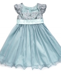 This sequin empire waist dress by Bonnie Jean is adorably sophisticated. This sequin empire waist dress by Bonnie Jean is adorably sophisticated.