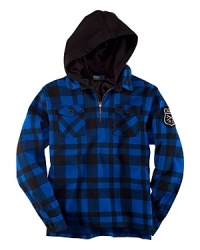Rendered in soft cotton jersey for a smooth feel and a comfortable fit, the essential spinnaker is designed with a hooded pointed collar, half-zip placket and a cool Buffalo check for a relaxed, downtown vibe. Rendered in soft cotton jersey for a smooth feel and a comfortable fit, the essential spinnaker is designed with a hooded pointed collar, half-zip placket and a cool Buffalo check for a relaxed, downtown vibe.