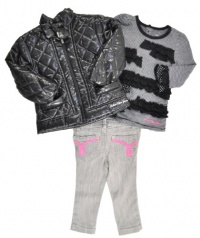 Calvin Klein Infant Girls Black Jacket 3Pc Pant Set (12M) Calvin Klein Infant Girls Black Jacket 3Pc Pant Set (12M)
