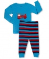 Leveret Fire Truck 2 Piece Pajama Set 100% Cotton (Size 6M-5T)