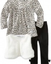 Calvin Klein Baby-Girls Infant Vest And Animal Print Tunic With Legging Set