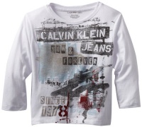 Calvin Klein Boys 2-7 Graphic Tee, White, 5 Calvin Klein Boys 2-7 Graphic Tee, White, 5