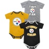 Newborn Pittsburgh Steelers 3 Piece Creeper Set 0-3 Months