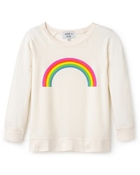 A bright rainbow bends across the front of this roomy beach top that slips easily over a swimsuit to keep her comfortable if the temperature cools a bit. A bright rainbow bends across the front of this roomy beach top that slips easily over a swimsuit to keep her comfortable if the temperature cools a bit.