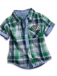 GUESS Kids Boys Baby Plaid Shirt (12 - 24m), PLAID (24M) GUESS Kids Boys Baby Plaid Shirt (12 - 24m), PLAID (24M)