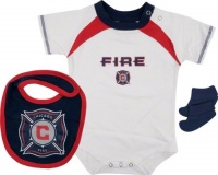 Chicago Fire Infant adidas Team Name and Logo Bib & Bootie Set Chicago Fire Infant adidas Team Name and Logo Bib & Bootie Set