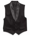 He'll be the most dapper dude in the room in this sleek tuxedo vest from Sean John.