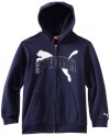 PUMA Boy's Originals Hoodie, Blue, S (8)