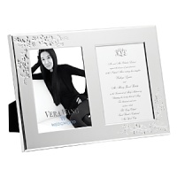Designed with the bride in mind, the Vera Lace Bouquet double invitation frame features a delicate raised floral motif to evoke Vera Wang's well-known love of flowers. This feminine yet contemporary piece is a keepsake-worthy gift she'll cherish. Designed with the bride in mind, the Vera Lace Bouquet double invitation frame features a delicate raised floral motif to evoke Vera Wang's well-known love of flowers. This feminine yet contemporary piece is a keepsake-worthy gift she'll cherish.