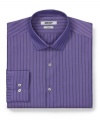 Stripe your style with this modern cut of this slim-fit dress shirt. Only from DKNY.