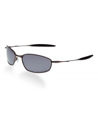Nothing is thinner than a whisker! This durable C-5 alloy is digitally sculptured into the thinnest wire frame ever created by Oakley. With it's flexibility and adaptable fit, Whisker sunglasses combine all-day comfort with the unbeatable clarity of High Definition Optics. Optically pure Plutonite lens material filters out 100% of all UV rays and provides impact protection. Nothing is thinner than a whisker! This durable C-5 alloy is digitally sculptured into the thinnest wire frame ever created by Oakley. With it's flexibility and adaptable fit, Whisker sunglasses combine all-day comfort with the unbeatable clarity of High Definition Optics. Optically pure Plutonite lens material filters out 100% of all UV rays and provides impact protection.