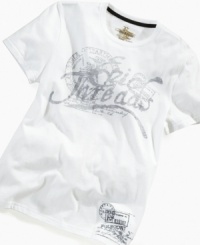 He'll give his approval to this logo stamp t-shirt from Epic Threads, a crisp look for summer. He'll give his approval to this logo stamp t-shirt from Epic Threads, a crisp look for summer.