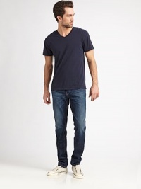 The softest tee you'll ever own, designed in superior pima cotton. V-neck Cotton Machine wash Made in USA The softest tee you'll ever own, designed in superior pima cotton. V-neck Cotton Machine wash Made in USA