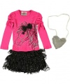 Beautees Mane Event 2-Piece Outfit with Accessory (Sizes 4 - 6X) - fuchsia, 4