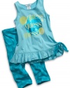 GUESS Kids Girls Little Girl Side-Tie Tank with Dot-Print, AQUA (5/6)