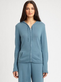 EXCLUSIVELY AT SAKS. A long-sleeve hooded staple rendered in sumptuous cashmere for the ultimate in luxe casual wear. Drawstring hoodDropped shouldersLong sleevesZip front closureKangaroo pocketsRolled cuffs and hemCashmereDry cleanImported EXCLUSIVELY AT SAKS. A long-sleeve hooded staple rendered in sumptuous cashmere for the ultimate in luxe casual wear. Drawstring hoodDropped shouldersLong sleevesZip front closureKangaroo pocketsRolled cuffs and hemCashmereDry cleanImported
