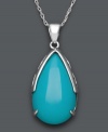 Polish your look. A bright, teardrop-shaped turquoise stone (15 mm x 23 mm) stands out against a shining sterling silver setting. Approximate length: 18 inches. Approximate drop: 1-1/2 inches.