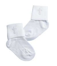 Lauren Madison baby boy Infant Christening Socks With Embroidered Cross Appliques Lauren Madison baby boy Infant Christening Socks With Embroidered Cross Appliques