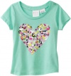 Roxy Kids Baby-girls Infant Flutter Heart Tee, Sea Foam, 24 Months