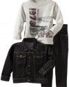 Calvin Klein Boys 2-7 Denim Jacket Three Piece Set, Assorted, 4T