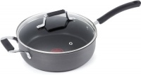 Jamie Oliver by T-fal C9423364 Nonstick Hard Anodized Thermo-Spot Heat Indicator 4.45-Quart Deep Saute Pan / Fry Pan Cookware, Black Jamie Oliver by T-fal C9423364 Nonstick Hard Anodized Thermo-Spot Heat Indicator 4.45-Quart Deep Saute Pan / Fry Pan Cookware, Black