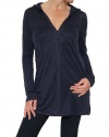 Women's Joie a la Plage Andy L/S Hooded Tunic in Dark Navy