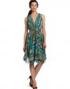 Evan Picone Women's Printed Hanky Hem Chiffon Dress