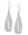 Simply stylish. Complement any look with these chic drops from Kenneth Cole New York. Two row teardrops crafted from shining silver tone mixed metal. Approximate drop: 1-1/4 inches.