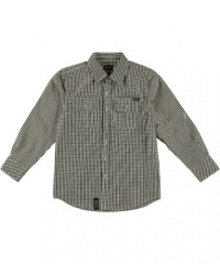 LRG Gingham Gang L/S Button-Down Shirt (Sizes 8 - 18) - black/white, 18 LRG Gingham Gang L/S Button-Down Shirt (Sizes 8 - 18) - black/white, 18