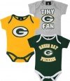 Green Bay Packers Infant Tiny Fan 3 Piece Creeper Set, 12 Months