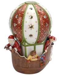 Up and away! Much more than a votive holder, this Villeroy & Boch hot air balloon carries special passengers to all your holiday celebrations with a distinct vintage feel. Pierced detail allows candlelight to stream through. Up and away! Much more than a votive holder, this Villeroy & Boch hot air balloon carries special passengers to all your holiday celebrations with a distinct vintage feel. Pierced detail allows candlelight to stream through.