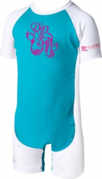 Rip Curl Girls Toddler Classic Lycra Short Sleeve Rash Guard (Aqua/White, 3) Rip Curl Girls Toddler Classic Lycra Short Sleeve Rash Guard (Aqua/White, 3)