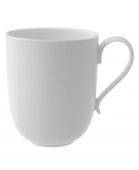 Fresh modern from Villeroy & Boch dinnerware. The dishes in this set are sheer white china in a clean round shape that inspires simply harmonious dining. A soft fluidity and radiant glaze give this latte mug quiet elegance and lasting appeal. Fresh modern from Villeroy & Boch dinnerware. The dishes in this set are sheer white china in a clean round shape that inspires simply harmonious dining. A soft fluidity and radiant glaze give this latte mug quiet elegance and lasting appeal.