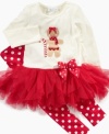 She'll look sugary sweet in this adorable gingerbread print tutu and polka dot leggings set by Bonnie Jean.