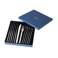 Contemporary steak knives and forks from Villeroy & Boch add modern flair to the dinner table. Contemporary steak knives and forks from Villeroy & Boch add modern flair to the dinner table.