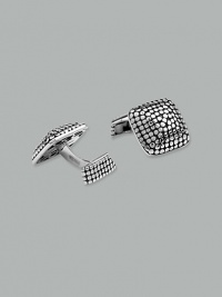 Sterling silver dot square cuff links. ¾ square Imported Sterling silver dot square cuff links. ¾ square Imported