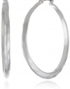 Kenneth Cole New York Textured Silver-Tone Hoop Earrings