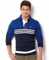 Collegiate prep is the way to go this fall with this colorblocked rugby from Nautica.