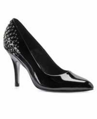 Top flight: Sleek and seductive, Isola's Wren pointed-toe pumps are an ideal finishing touch for a chic night-on-the-town look. With studded embellishment detailing in back and a high heel, they're available in leather and patent leather versions. Top flight: Sleek and seductive, Isola's Wren pointed-toe pumps are an ideal finishing touch for a chic night-on-the-town look. With studded embellishment detailing in back and a high heel, they're available in leather and patent leather versions.