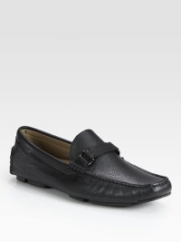 Textured calfskin leather with logo band detail and signature driver sole.Leather upperLeather liningPadded insoleRubber soleImported Textured calfskin leather with logo band detail and signature driver sole.Leather upperLeather liningPadded insoleRubber soleImported