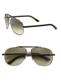 Iconic aviator style crafted in a sleek metal design. Available in shiny gun frames with olive green lenses.Metal100% UV ProtectionMade in Italy Iconic aviator style crafted in a sleek metal design. Available in shiny gun frames with olive green lenses.Metal100% UV ProtectionMade in Italy
