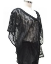 Ella Moss Black V Neck Crochet Drape Sleeve Top